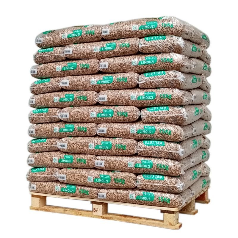 Holzpellets Limouzi – Palette mit 66 Säcken à 15 kg