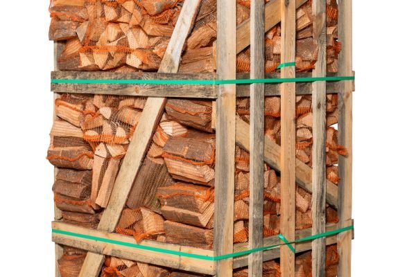 Brennholz Birke 25 cm – Palette mit 80 Säcken