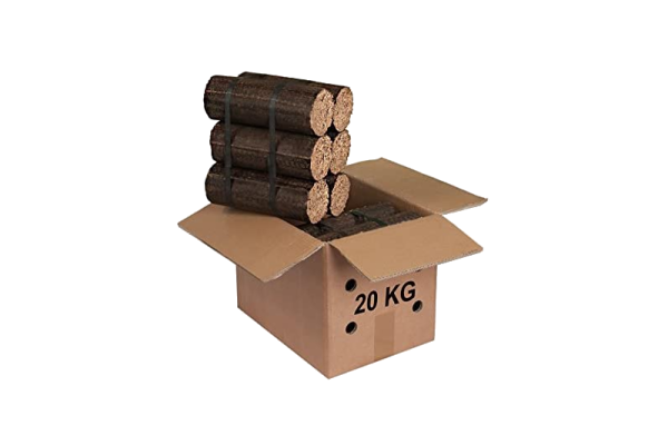 Holzbriketts – Karton mit 12 Scheiten (20 kg)