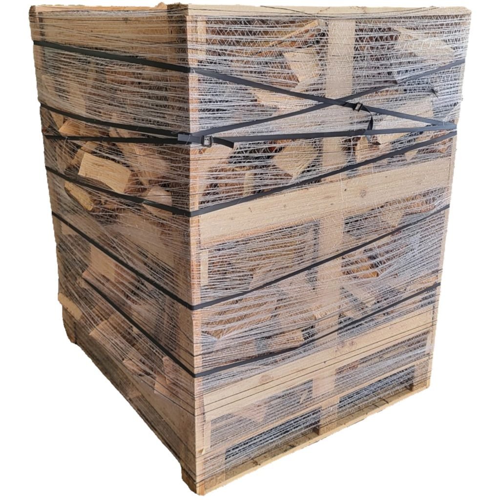 Kaminholz 25 cm gestapelt und trocken – 115 × 105 × 105 cm